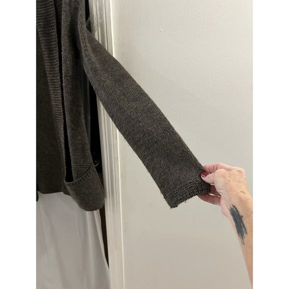 Mary Firenze Made In Italy Gray Open Cardigan Wool Alpaca Blend Sz M - Picture 3 of 7